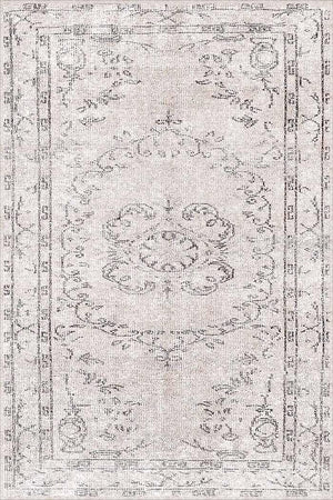 Milkyelegance Vintage Desenli Pamuk Tabanlı Yıkanabilen Kaydırmaz Antibakteriyel Şönil Salon Halısı - Aydahome