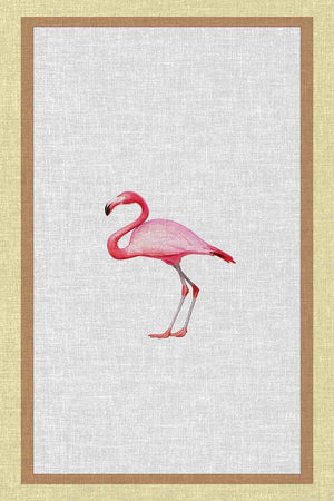 Flamingo Modern Şönil Pamuk Tabanlı Yıkanabilen Kaydırmaz Antibakteriyel Mutfak Halısı - Aydahome