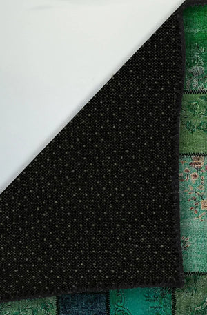 Trunk Patchwork Desenli Pamuk Tabanlı Yıkanabilen Kaydırmaz Antibakteriyel Şönil Salon Halısı - Aydahome