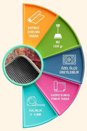 Erne Modern Kadife Yıkanabilir Kaymaz Pamuk Tabanlı Antibakteriyel Salon Halısı - Aydahome