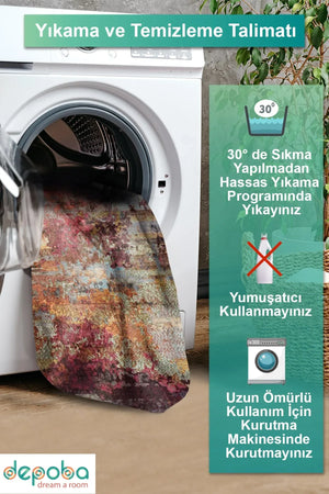 Erne Modern Kadife Yıkanabilir Kaymaz Pamuk Tabanlı Antibakteriyel Salon Halısı - Aydahome