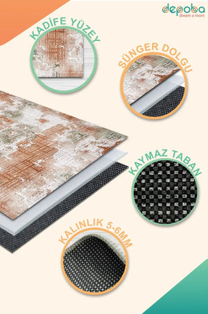 Marie Modern Kadife Yıkanabilir Kaymaz Pamuk Tabanlı Antibakteriyel Salon Halısı - Aydahome