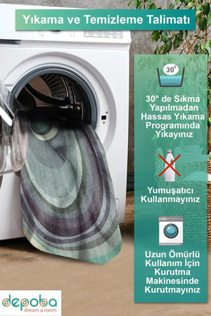 Reler Modern Kadife Yıkanabilir Kaymaz Pamuk Tabanlı Antibakteriyel Salon Halısı - Aydahome
