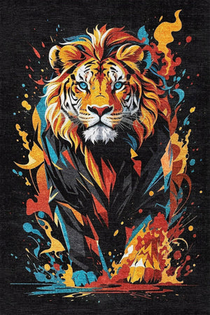 Lions Modern Şönil Gamer Halısı Pamuk Tabanlı Yıkanabilen Kaymaz Genç Odası Oyuncu Gaming Halısı - Aydahome