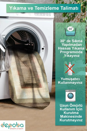Cesse Modern Kadife Yıkanabilir Kaymaz Pamuk Tabanlı Antibakteriyel Salon Halısı - Aydahome