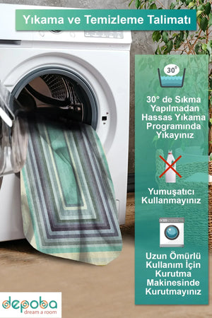 Nedav Modern Kadife Yıkanabilir Kaymaz Pamuk Tabanlı Antibakteriyel Salon Halısı - Aydahome