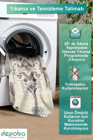 Plum Modern Kadife Yıkanabilir Kaymaz Pamuk Tabanlı Antibakteriyel Salon Halısı - Aydahome