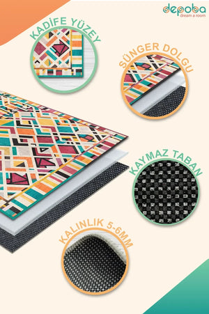 Betty Modern Kadife Yıkanabilir Kaymaz Pamuk Tabanlı Antibakteriyel Salon Halısı - Aydahome