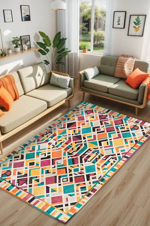 Betty Modern Kadife Yıkanabilir Kaymaz Pamuk Tabanlı Antibakteriyel Salon Halısı - Aydahome