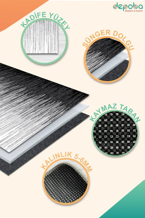 Cozzy Modern Kadife Yıkanabilir Kaymaz Pamuk Tabanlı Antibakteriyel Salon Halısı - Aydahome