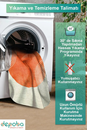 Karen Modern Kadife Yıkanabilir Kaymaz Pamuk Tabanlı Antibakteriyel Salon Halısı - Aydahome