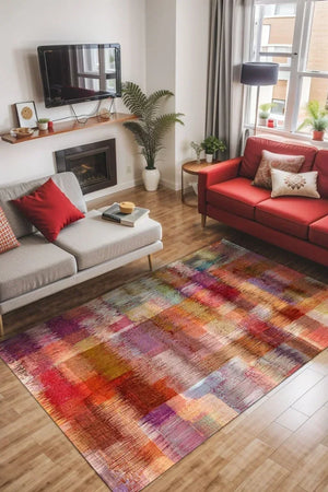 Shoda Modern Kadife Yıkanabilir Kaymaz Pamuk Tabanlı Antibakteriyel Salon Halısı - Aydahome