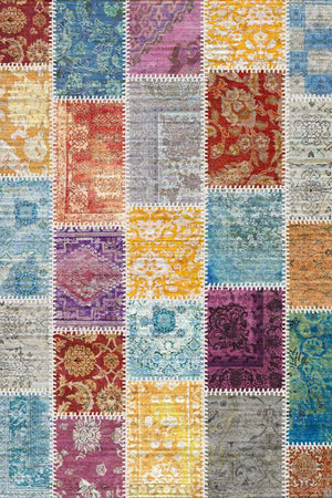 Kepa Patchwork Kadife Yıkanabilir Kaymaz Pamuk Tabanlı Antibakteriyel Salon Halısı - Aydahome