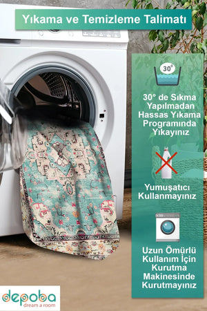 Pier Modern Kadife Yıkanabilir Kaymaz Pamuk Tabanlı Antibakteriyel Salon Halısı - Aydahome