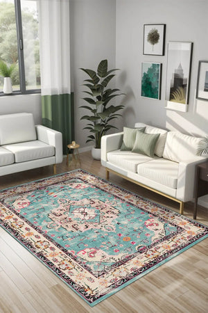 Pier Modern Kadife Yıkanabilir Kaymaz Pamuk Tabanlı Antibakteriyel Salon Halısı - Aydahome