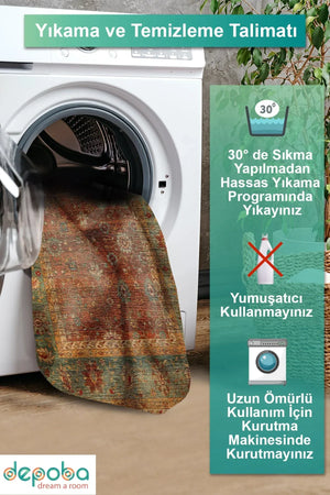 Rubby Modern Kadife Yıkanabilir Kaymaz Pamuk Tabanlı Antibakteriyel Salon Halısı - Aydahome