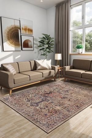 Vanessa Modern Kadife Yıkanabilir Kaymaz Pamuk Tabanlı Antibakteriyel Salon Halısı - Aydahome