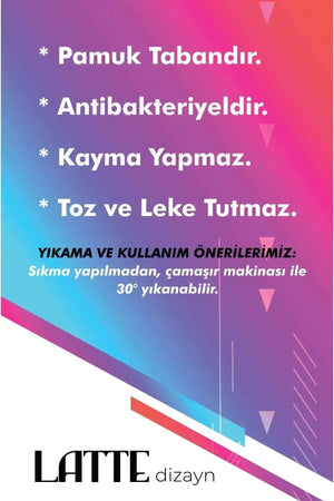 Mondego Modern Kadife Leopar Pamuk Taban Kaymaz Yıkanabilen Antibakteriyel Yolluk - Aydahome