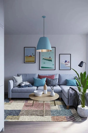 Anika Patchwork Kadife Pamuk Tabanlı Yıkanabilen Kaymaz Antibakteriyel Salon Halısı - Aydahome