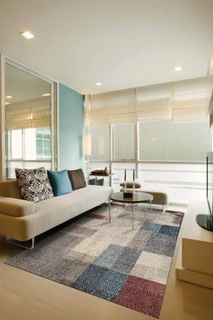 Apelia Kadife Desenli Pamuk Tabanlı Yıkanabilen Kaydırmaz Antibakteriyel Salon Halısı - Aydahome