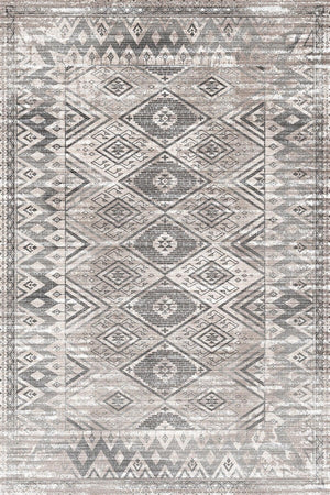 Tavron Vintage Desenli Pamuk Tabanlı Yıkanabilen Kaydırmaz Antibakteriyel Şönil Salon Halısı - Aydahome