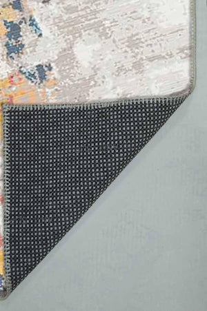 Laray Modern Kadife Desenli Pamuk Tabanlı Yıkanabilen Kaydırmaz Antibakteriyel Yuvarlak Salon Halısı - Aydahome