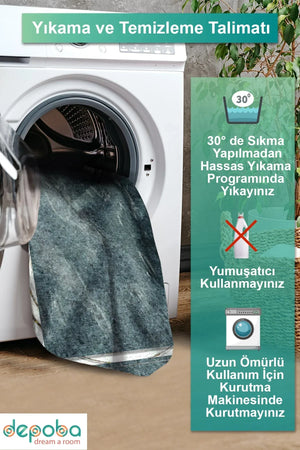 Setap Modern Kadife Yıkanabilir Kaymaz Pamuk Tabanlı Antibakteriyel Salon Halısı - Aydahome