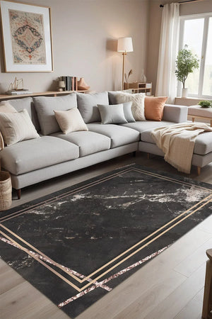 Pazera Modern Kadife Yıkanabilir Kaymaz Pamuk Tabanlı Antibakteriyel Salon Halısı - Aydahome