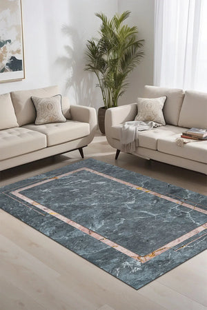 Faran Modern Kadife Yıkanabilir Kaymaz Pamuk Tabanlı Antibakteriyel Salon Halısı - Aydahome