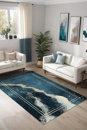 Derpa Modern Kadife Yıkanabilir Kaymaz Pamuk Tabanlı Antibakteriyel Salon Halısı - Aydahome