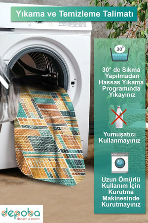 Abela Modern Kadife Yıkanabilir Kaymaz Pamuk Tabanlı Antibakteriyel Yuvarlak Halı - Aydahome