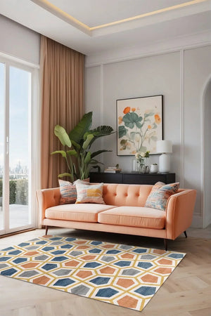 Arevs Modern Şönil Modern Doğal Pamuk Tabanlı Salon Halısı Kaymaz Antibakteriyel Yıkanabilir Çevre Dostu - Aydahome