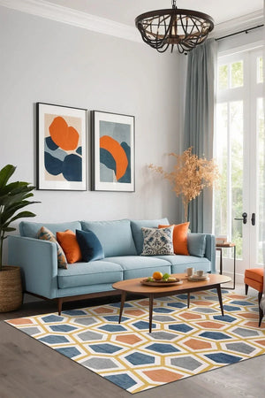 Arevs Modern Şönil Modern Doğal Pamuk Tabanlı Salon Halısı Kaymaz Antibakteriyel Yıkanabilir Çevre Dostu - Aydahome