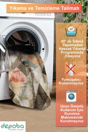 Penko Modern Şönil Modern Doğal Pamuk Tabanlı Salon Halısı Kaymaz Antibakteriyel Yıkanabilir Çevre Dostu - Aydahome