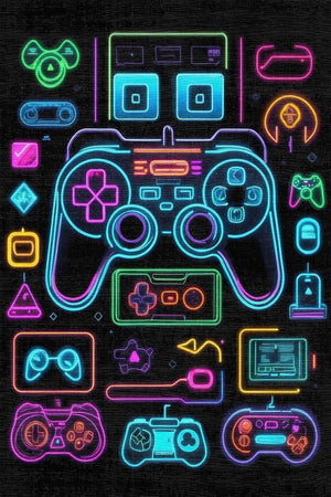 Space Modern Şönil Gamer Halısı Pamuk Tabanlı Yıkanabilen Kaymaz Genç Odası Oyuncu Gaming Halısı - Aydahome