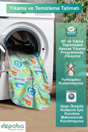 Alava Modern Kadife Antibakteriyel Yıkanabilir Kaymaz Pamuk Tabanlı Çocuk Halısı - Aydahome