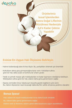 Flona Patchwork Şönil Doğal Pamuk Tabanlı Kaymaz Antibakteriyel Yıkanabilir Çevre Dostu Salon Halısı - Aydahome