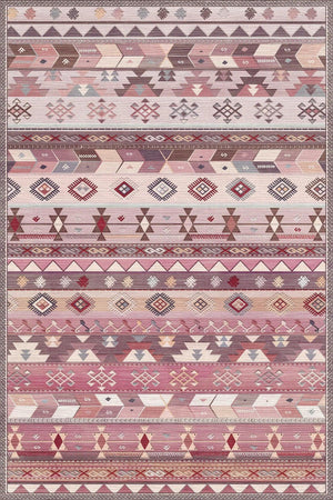 Sanes Şönil Kilim Desenli Pamuk Taban Kaymaz Yıkanabilen Antibakteriyel Salon Halısı - Aydahome