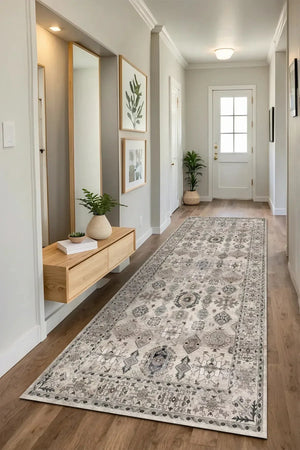 Zeran Modern Şönil Doğal Pamuk Tabanlı Kaymaz Antibakteriyel Yıkanabilir Çevre Dostu Yolluk - Aydahome