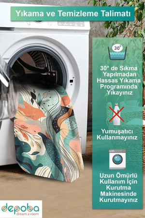 Salem Modern Kadife Yıkanabilir Kaymaz Pamuk Tabanlı Antibakteriyel Salon Halısı - Aydahome