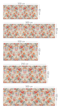 Soneka Spring Bloom Çiçek Desenli Modern Şönil Doğal Pamuk Tabanlı Kaymaz Antibakteriyel Yıkanabilir Çevre Dostu Yolluk - Aydahome