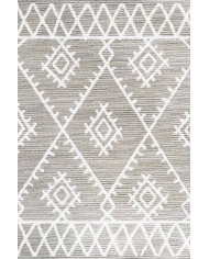 Abre Desenli Pamuk Tabanlı Yıkanabilen Kaydırmaz Antibakteriyel Şönil Salon Halısı