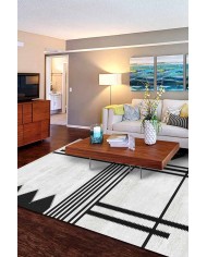 Acker Desenli Pamuk Tabanlı Yıkanabilen Kaydırmaz Antibakteriyel Şönil Salon Halısı