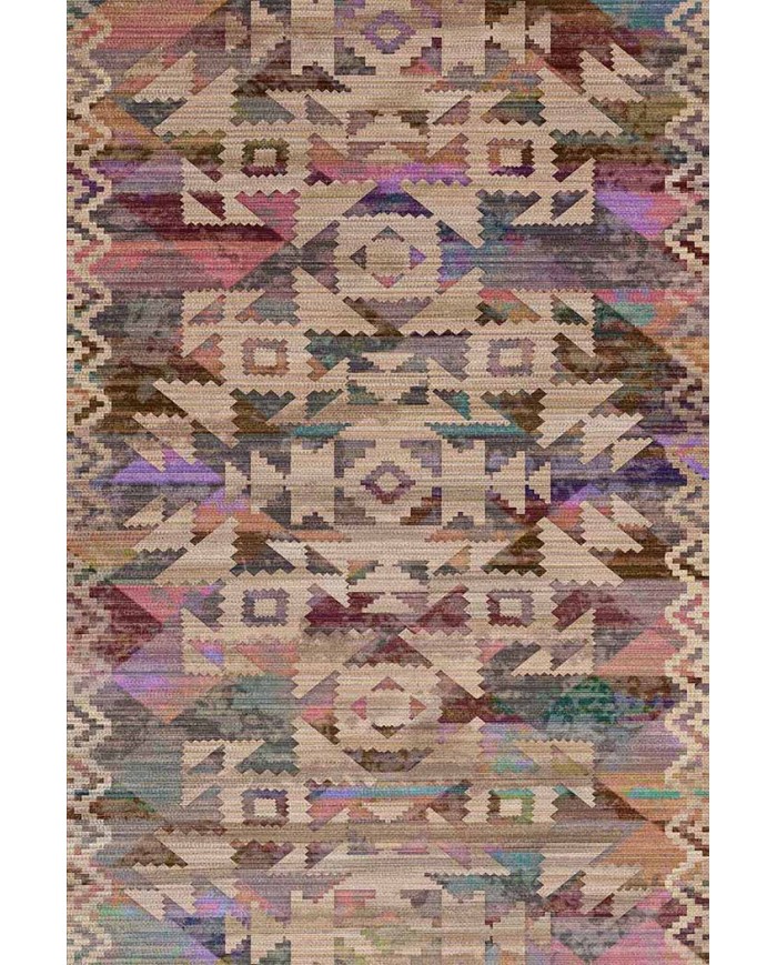 Adelina Desenli Pamuk Tabanlı Yıkanabilen Kaydırmaz Antibakteriyel Şönil Salon Halısı