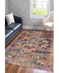 Adelina Desenli Pamuk Tabanlı Yıkanabilen Kaydırmaz Antibakteriyel Şönil Salon Halısı