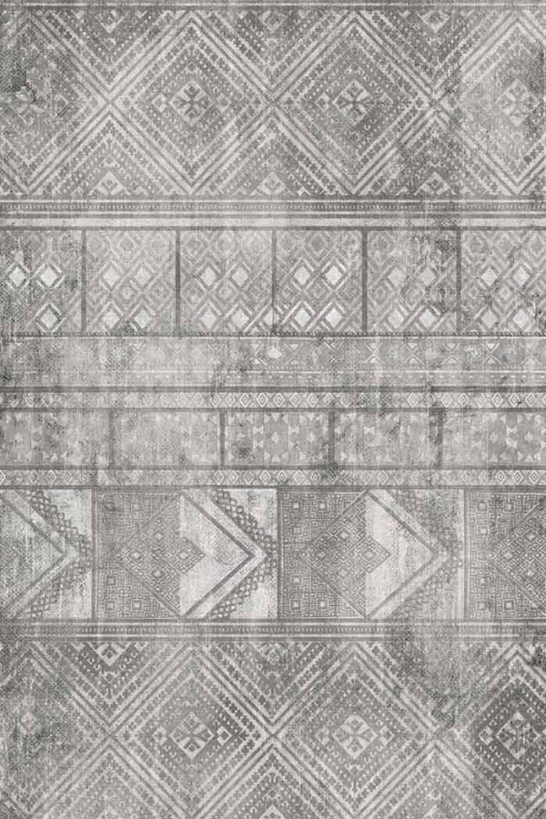 Akabe Desenli Pamuk Tabanlı Yıkanabilen Kaydırmaz Antibakteriyel Şönil Salon Halısı