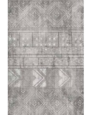 Akabe Desenli Pamuk Tabanlı Yıkanabilen Kaydırmaz Antibakteriyel Şönil Salon Halısı