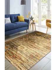 Alberta Eskitme Desenli Pamuk Tabanlı Yıkanabilen Kaydırmaz Antibakteriyel Şönil Salon Halısı