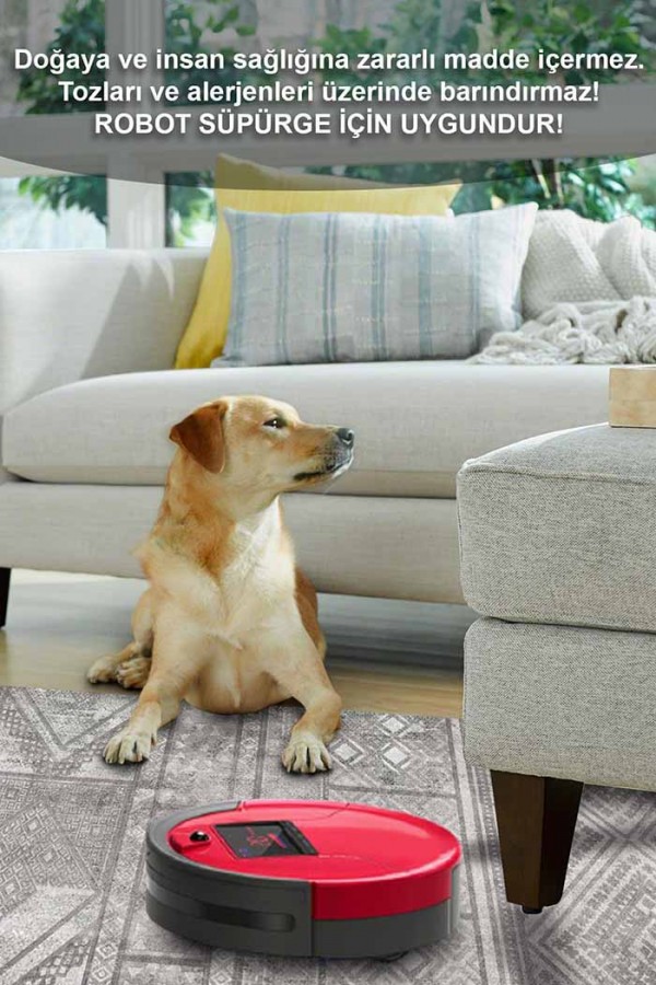 Akabe Desenli Pamuk Tabanlı Yıkanabilen Kaydırmaz Antibakteriyel Şönil Salon Halısı