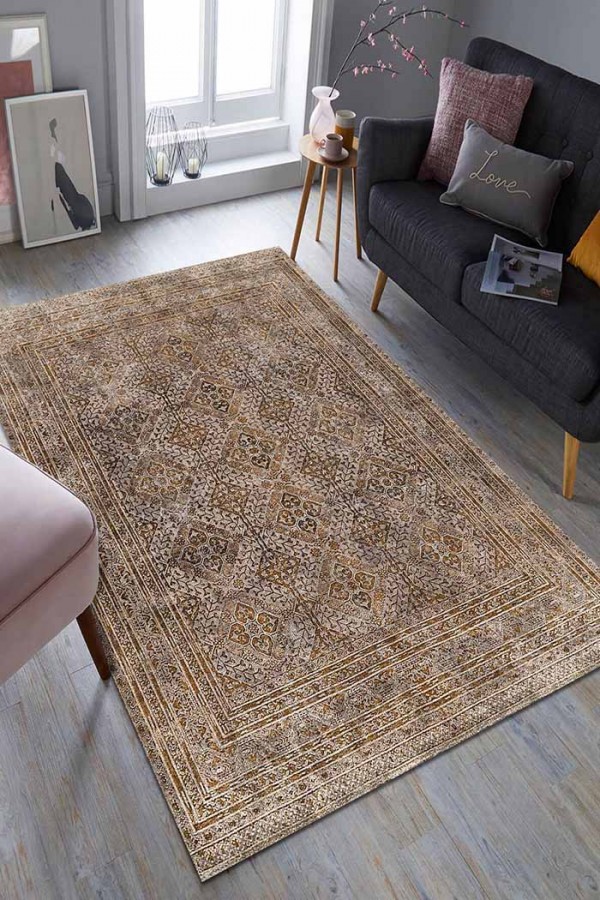 Allix Desenli Pamuk Tabanlı Yıkanabilen Kaydırmaz Antibakteriyel Şönil Salon Halısı Allix Desenli Pamuk Tabanlı Yıkanabilen Kaydırmaz Antibakteriyel Şönil Salon Halısı